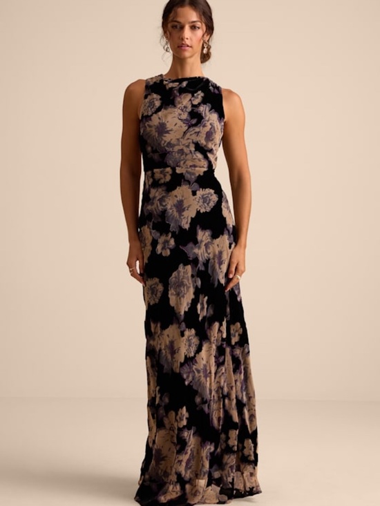Lulus Dresses & Skirts - Lulus Ramonda Black Velvet Burnout Sleeveless Maxi Dress - Size XL
